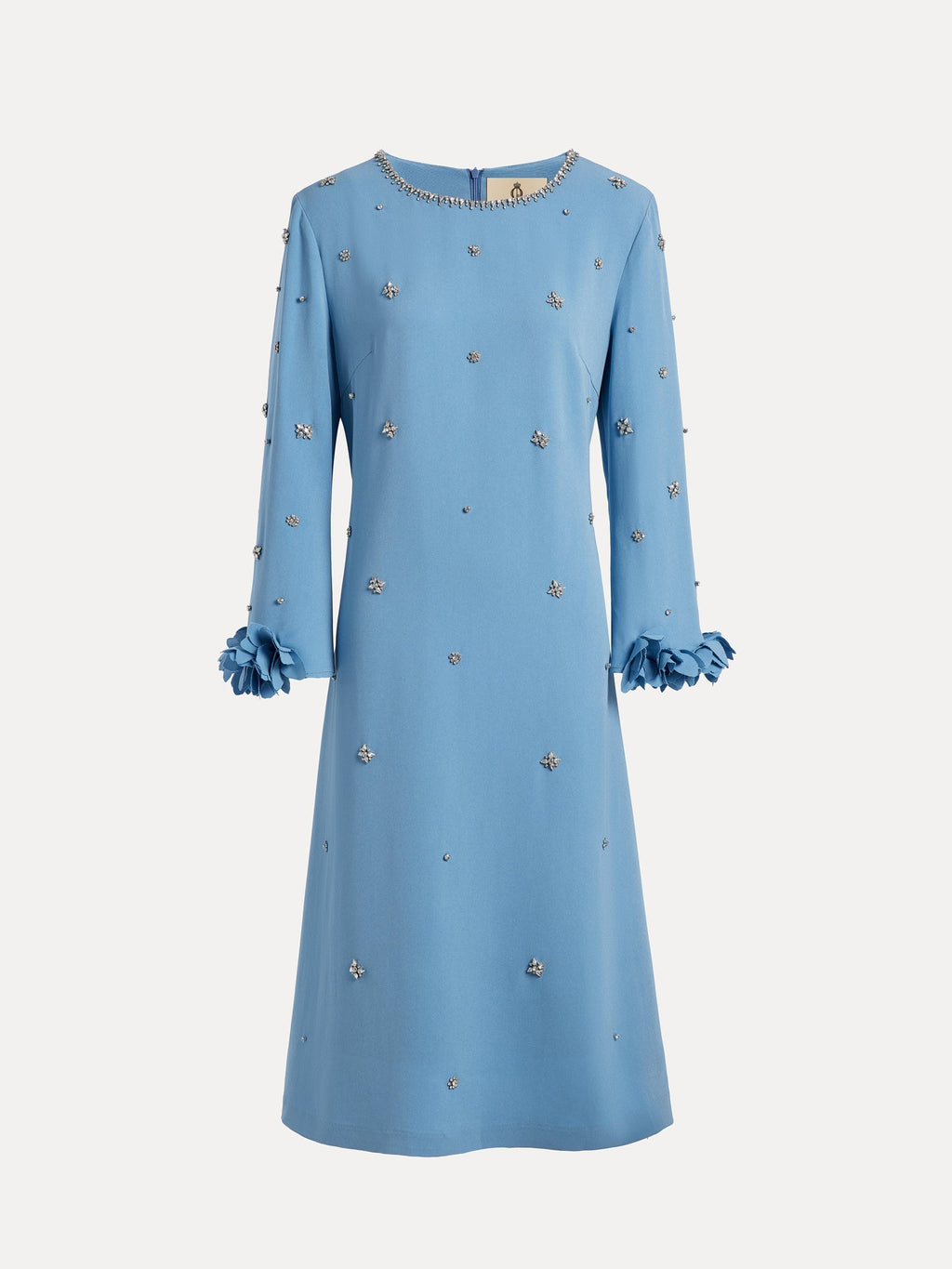 Bea - Vestido floral de corte en A con abalorios, confeccionado a mano