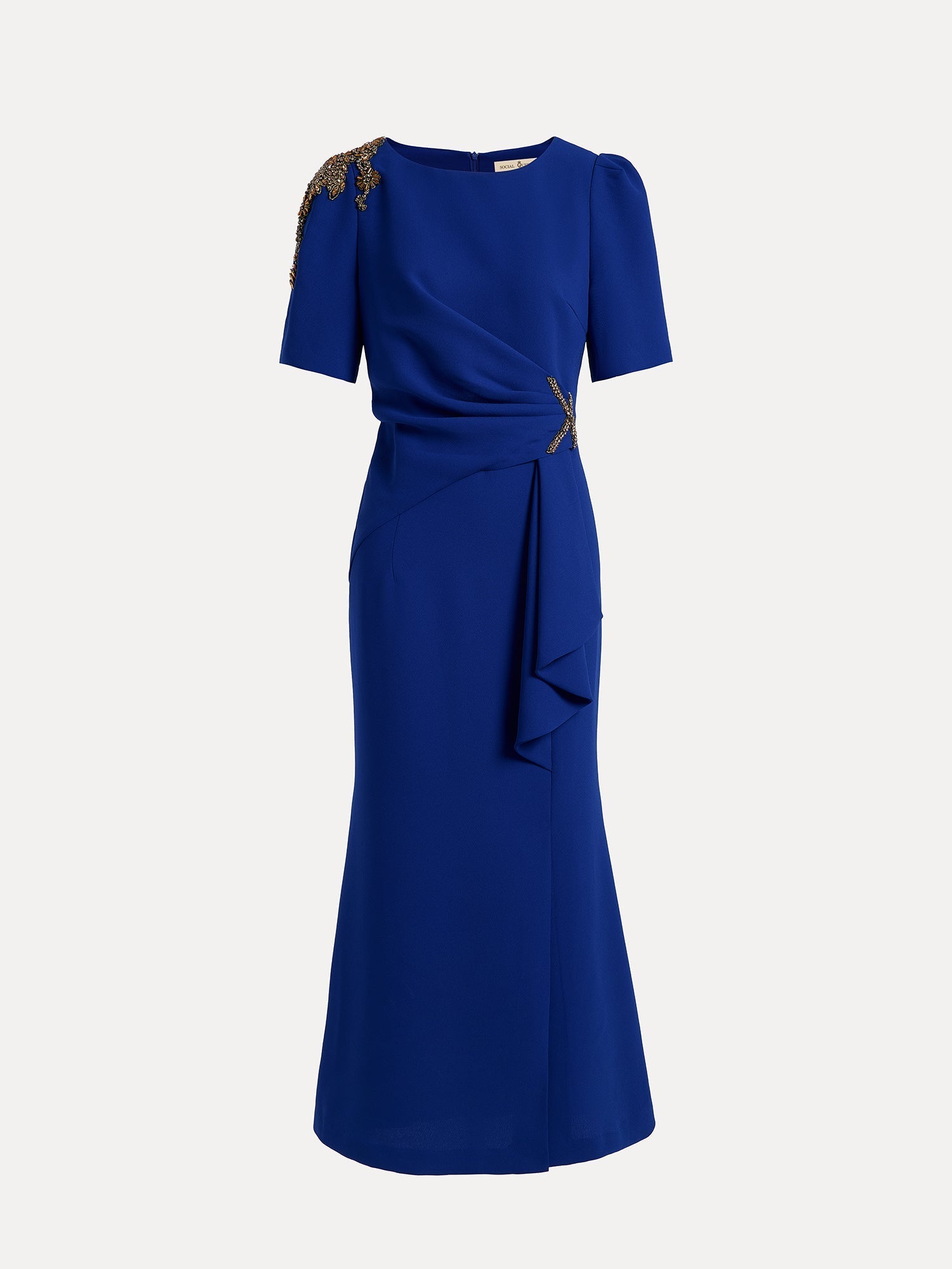 Laura - Elegante vestido de cristal con pedrería cosida a mano