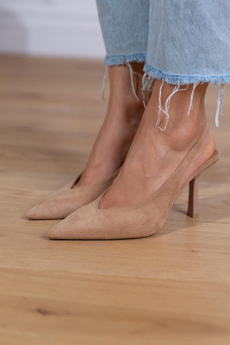 Marlena™ | Tacones Bajos en tono nude