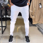 Pantalones informales de corte ajustado para hombre, de color liso (50 % de descuento)