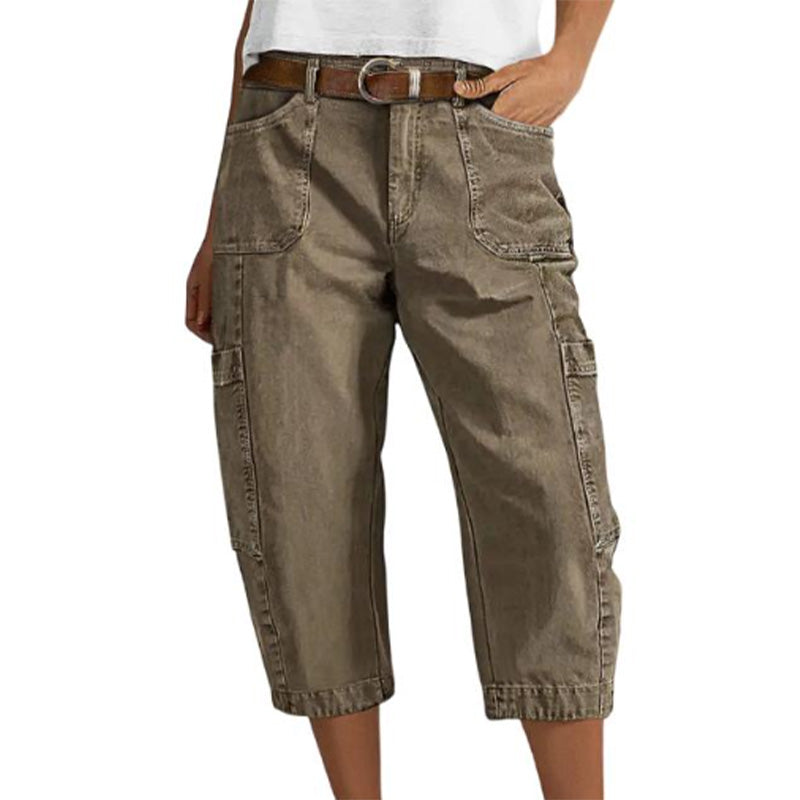 Elena | Pantalón Cargo de Tiro Alto Premium