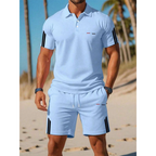 👕 Conjunto de 2 piezas para hombre – Camiseta de manga corta y short, transpirable, cómodo y versátil para el día a día, deporte y viajes ☀️🩳